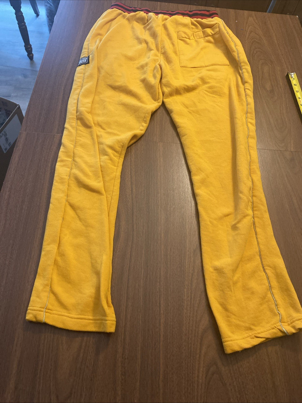 Brooklyn sweatpants size large yellow drawstring zipper pocket