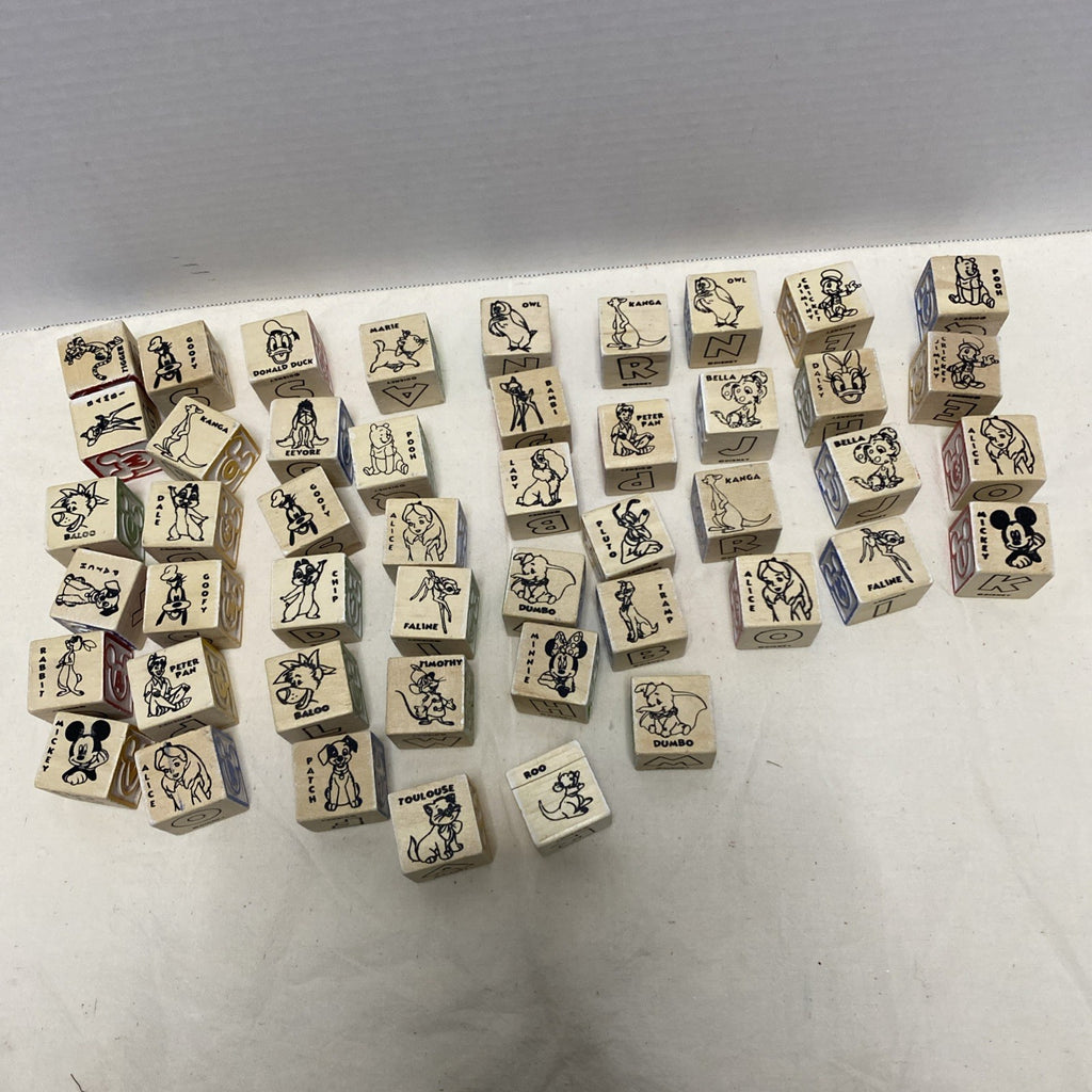MICKEY MOUSE DISNEY 47 Pieces Wood Wooden ABC Alphabet Blocks