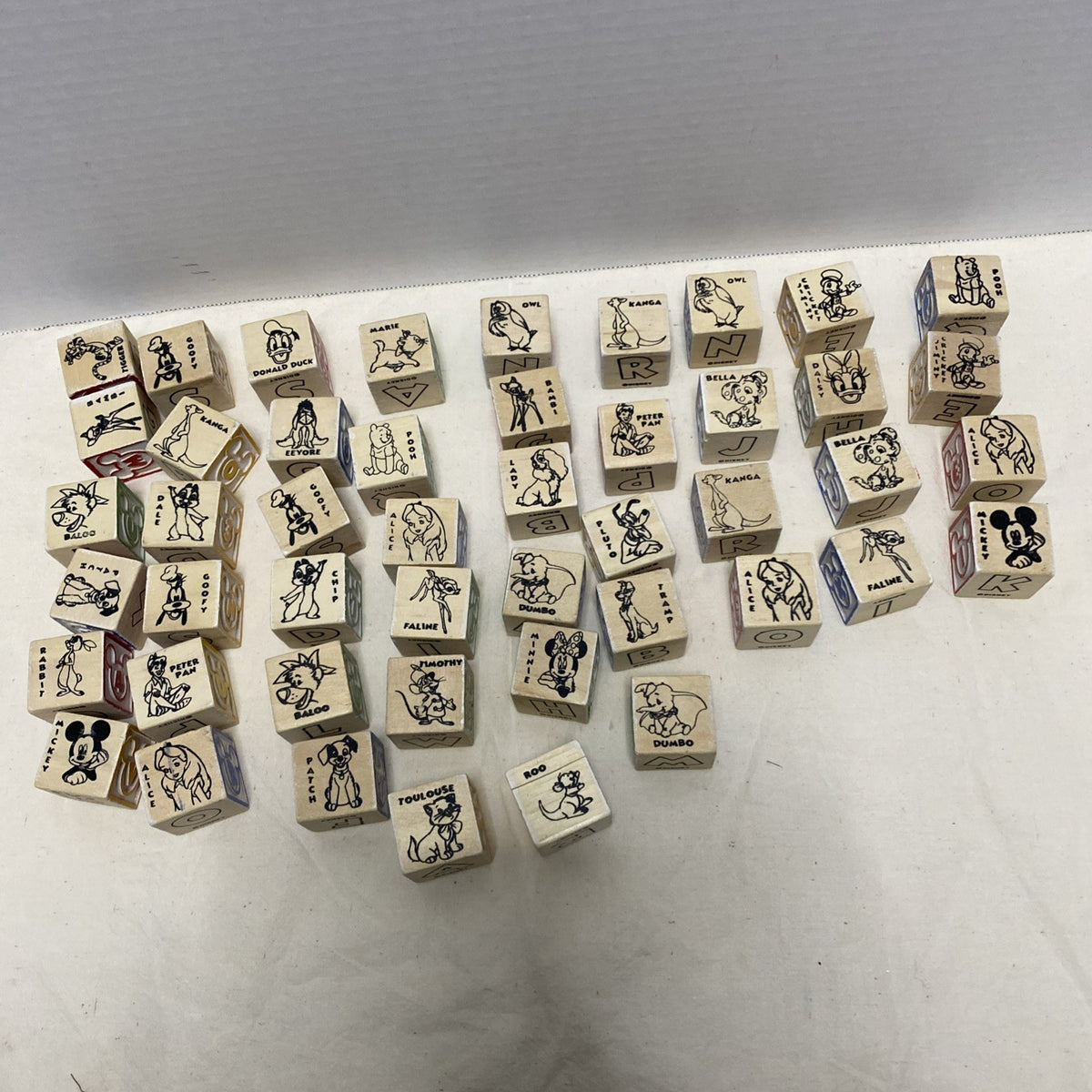 MICKEY MOUSE DISNEY 47 Pieces Wood Wooden ABC Alphabet Blocks