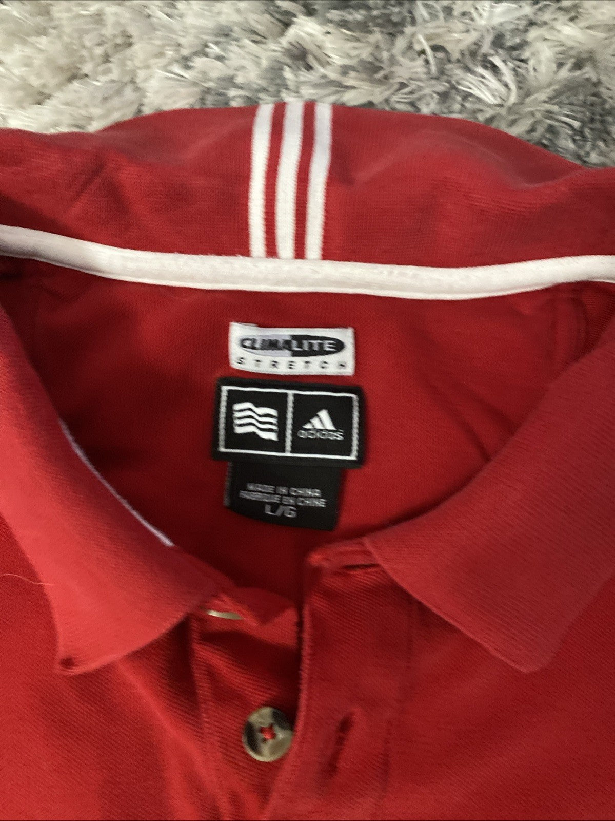 Adidas Climalite stretch men’s large short sleeve polo shirt red