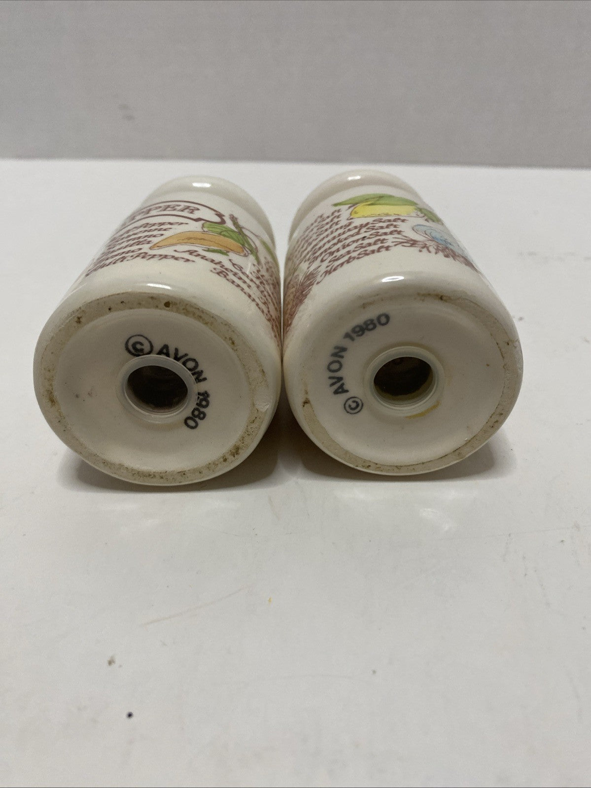 Vintage 1980's Avon Country & Herb Motif Salt and Pepper Shakers