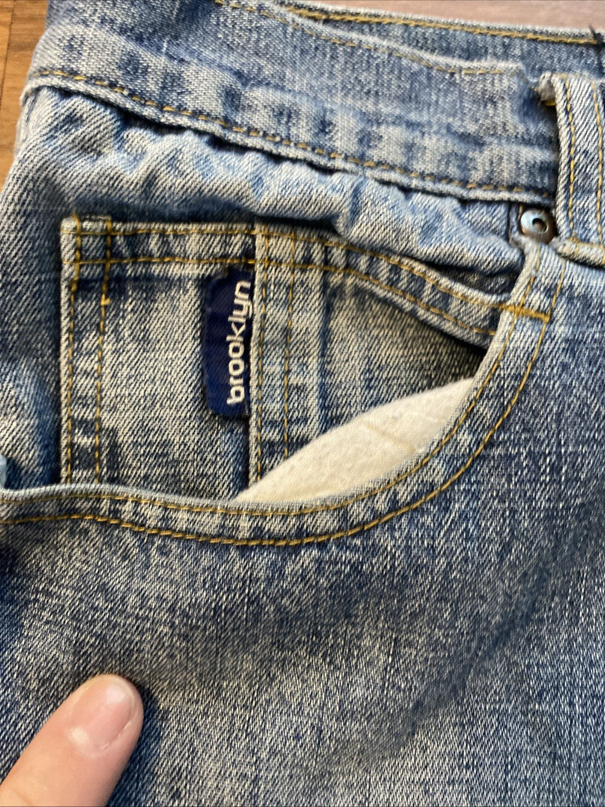 Brooklyn Express Jeans Men's 38x 34 Distressed Destroyed Blue Denim Skater