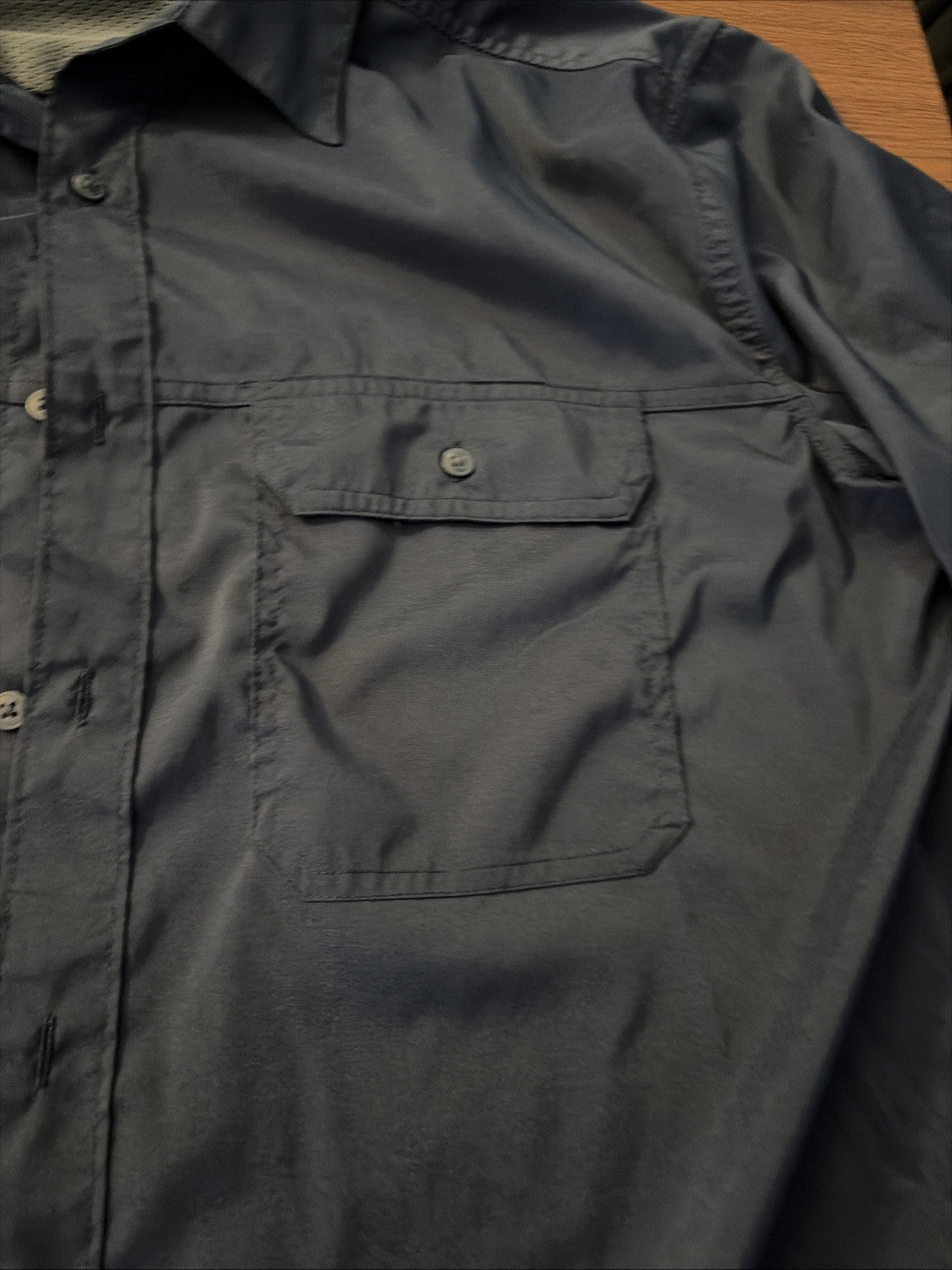 Falls Creek Performance Men’s Large Short Sleeve Button-Down Shirt￼Blue