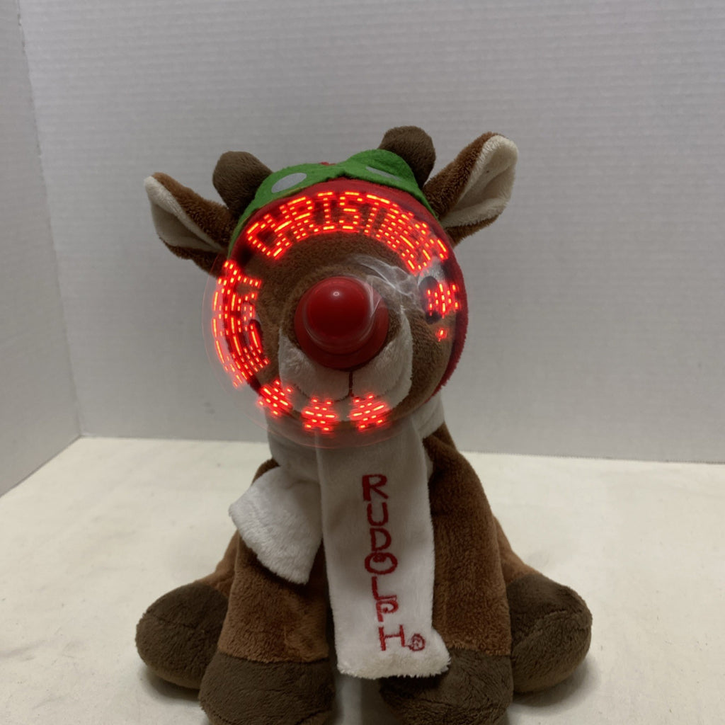 Rudolph The Red Nosed Reindeer Musical With Light Show Spinning Nose ( Works!!)