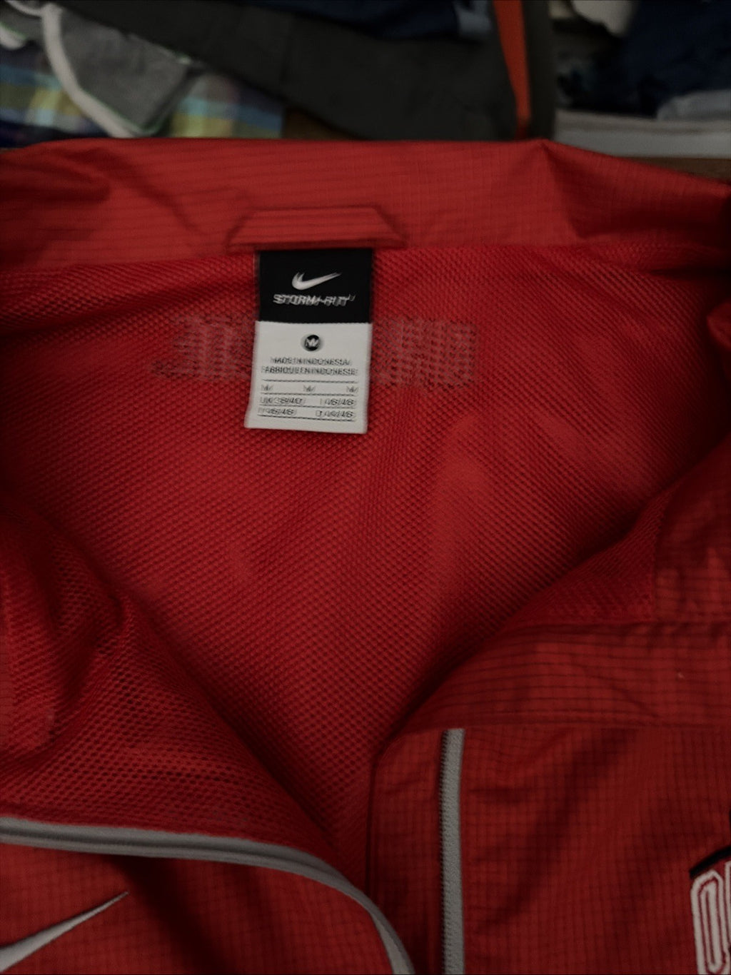 Nike Ohio State Buckeyes 1/4 Zip Jacket Pullover Storm Fit Red Gray Mens MEDIUM