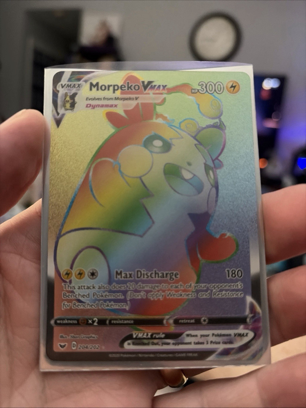 Morpeko VMAX (Secret) 204/202 Swsh01: Sword & Shield Holo