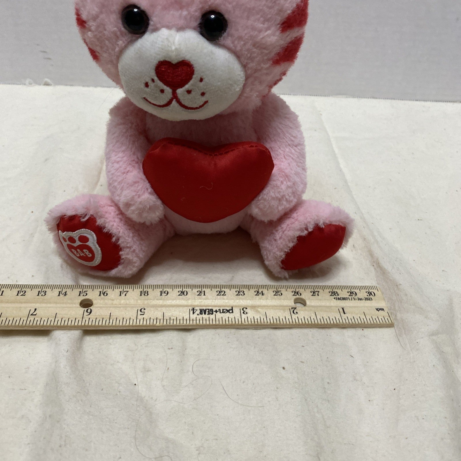 Build a Bear Buddies Pink Tiger Heart Smallfrys 7" Plush