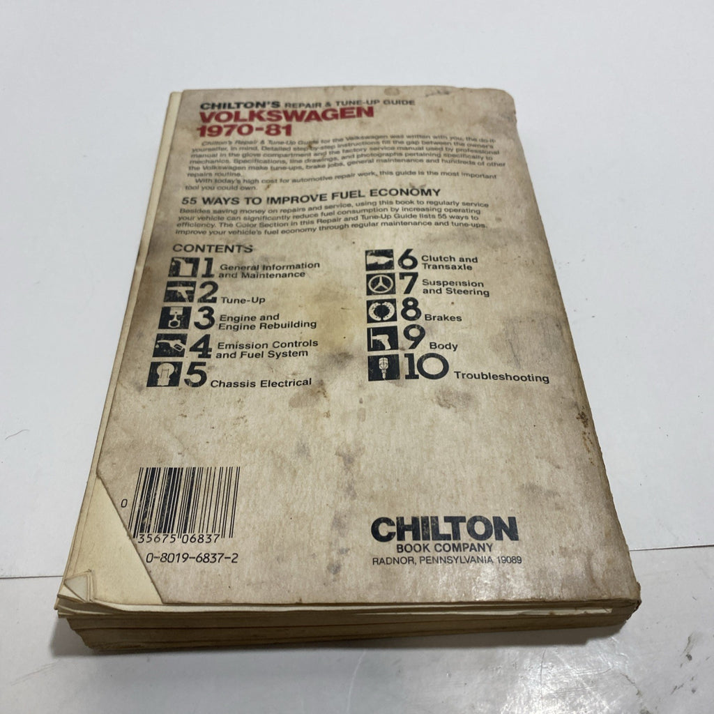 Chilton's #6837 Volkswagen 1970-1979 Repair & Tune-Up Guide / Paperback Manual