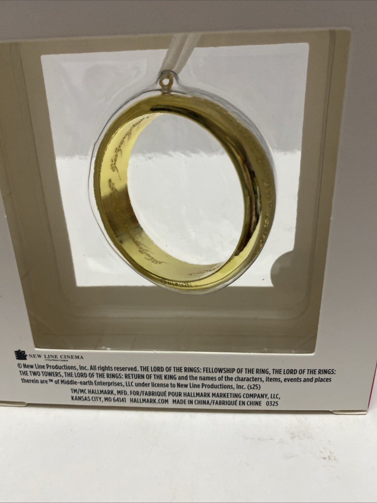 NEW Hallmark Lord of the Rings The One Ring Premium Metal Ornament Gold Color