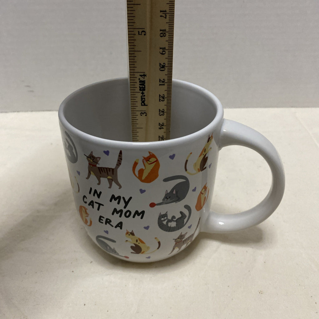 Parker Lane Stoneware "Cat mom" Coffee Mug Tea Cup with Colorful Cats