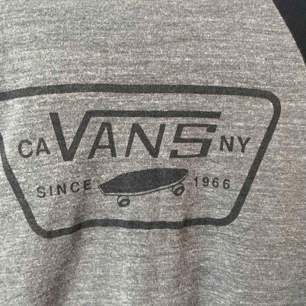 Vans Off The Wall Men’s Long Sleeve Gray  Pullover Logo Shirt Large