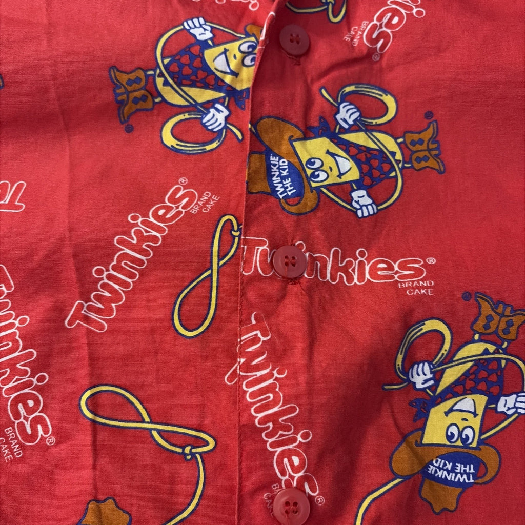 Hostess Men’s Medium Twinkie Hawaiian Shirt Short Sleeve Red