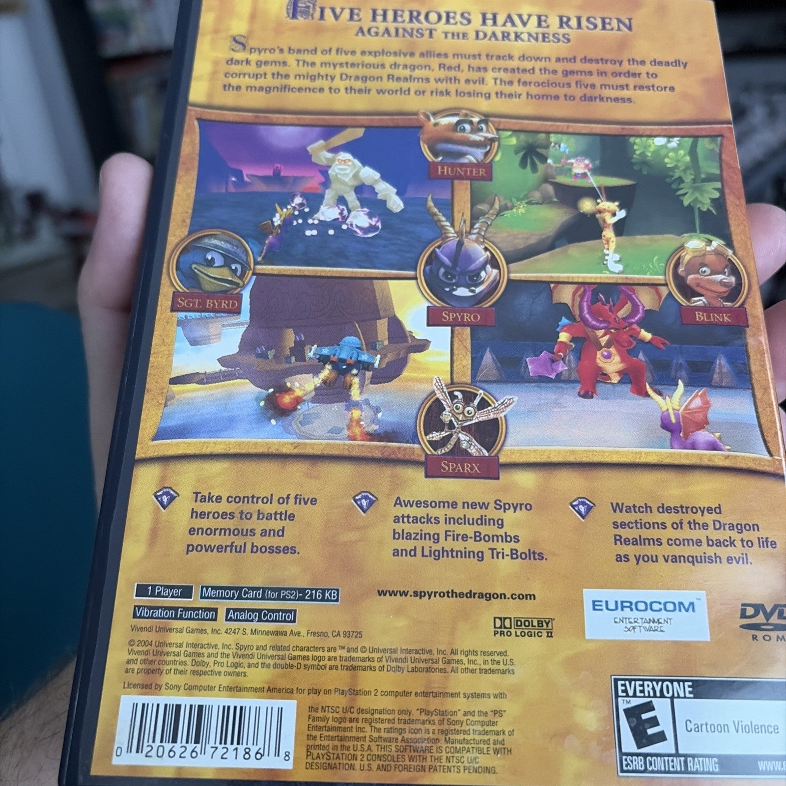 Spyro: A Hero's Tail (Sony PlayStation 2, 2004) Complete with manual.