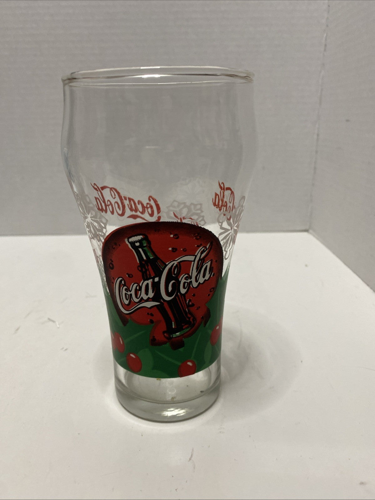 Coca-Cola 2001 Christmas Holiday "Holly" Bell Shaped 6" Coke Drink Glass