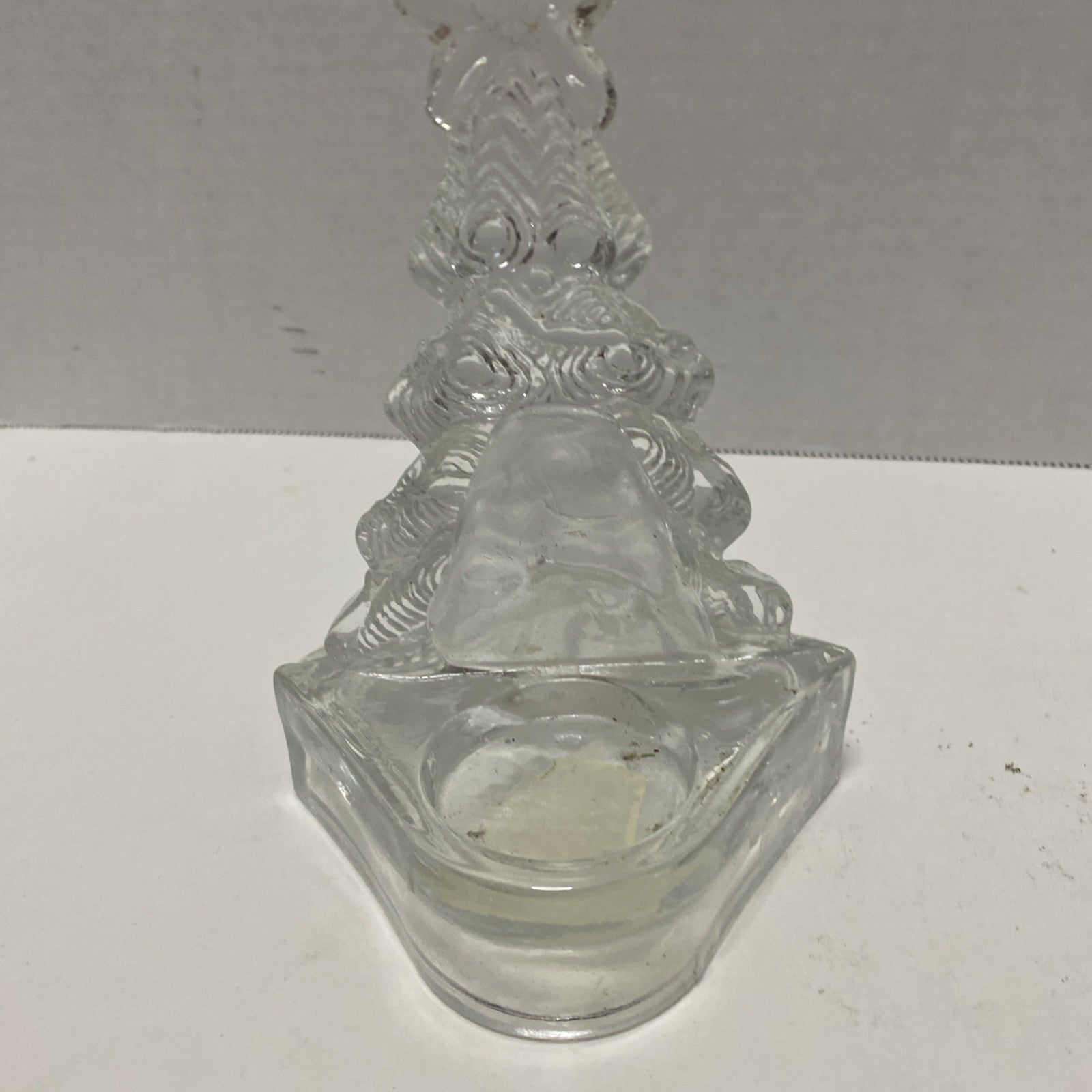 Vintage Glass Christmas Tree Votive Candle Holder