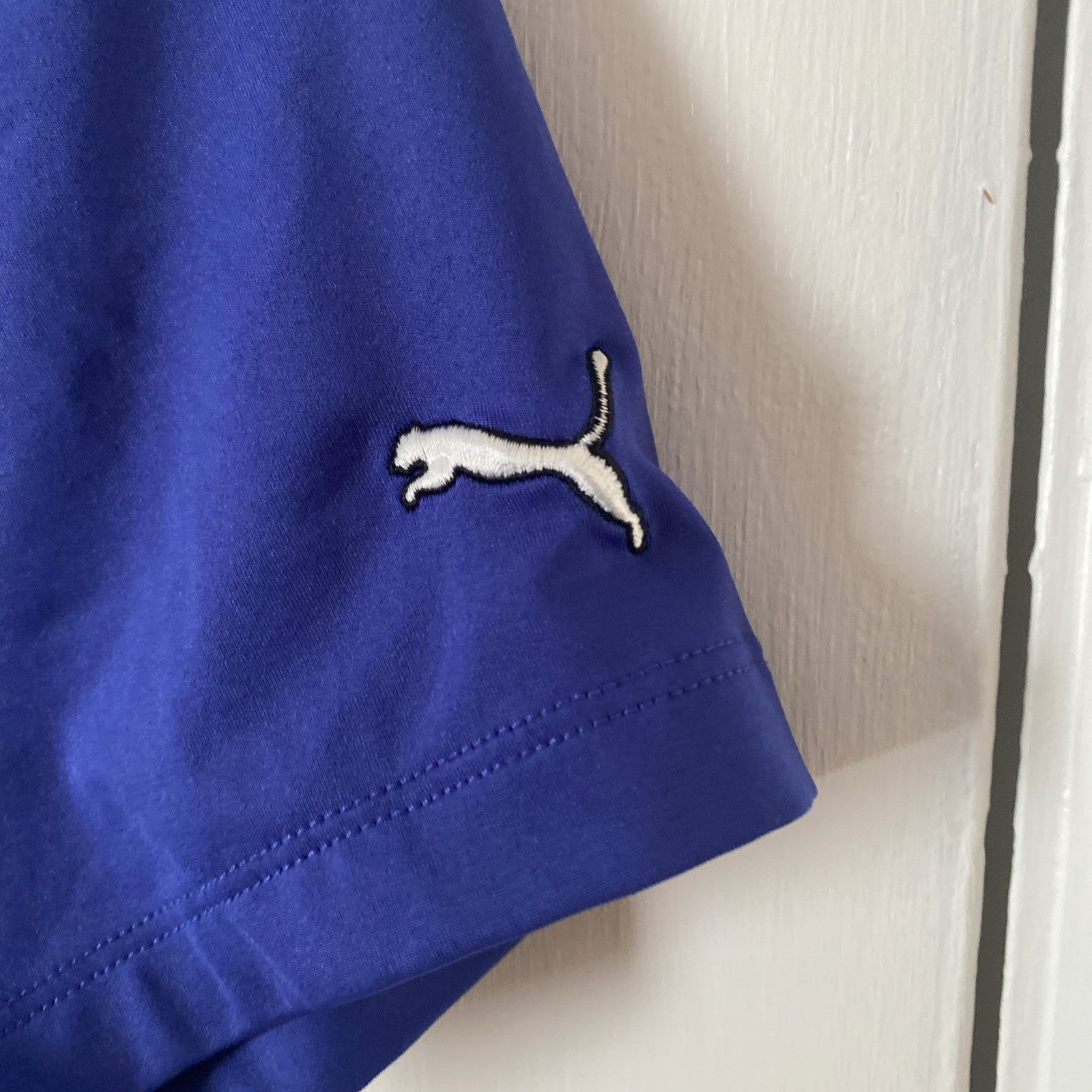 Puma women's polo shirt drty cell sport lifestyle short sleeve blue size M