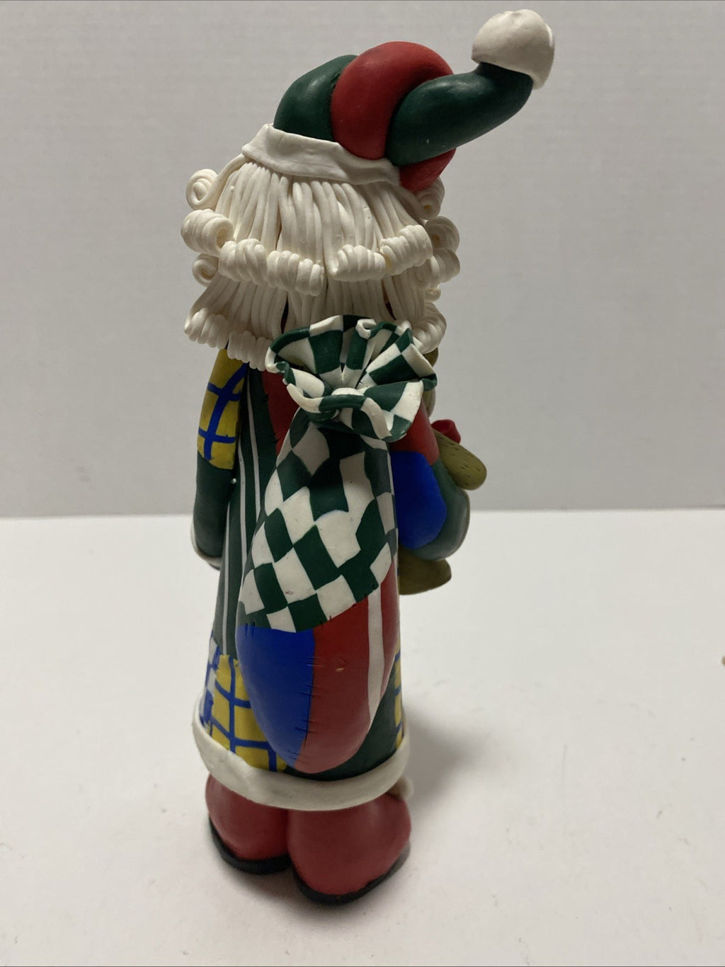 Christmas SANTA Clay  Figurine 12" Vintage 1980's