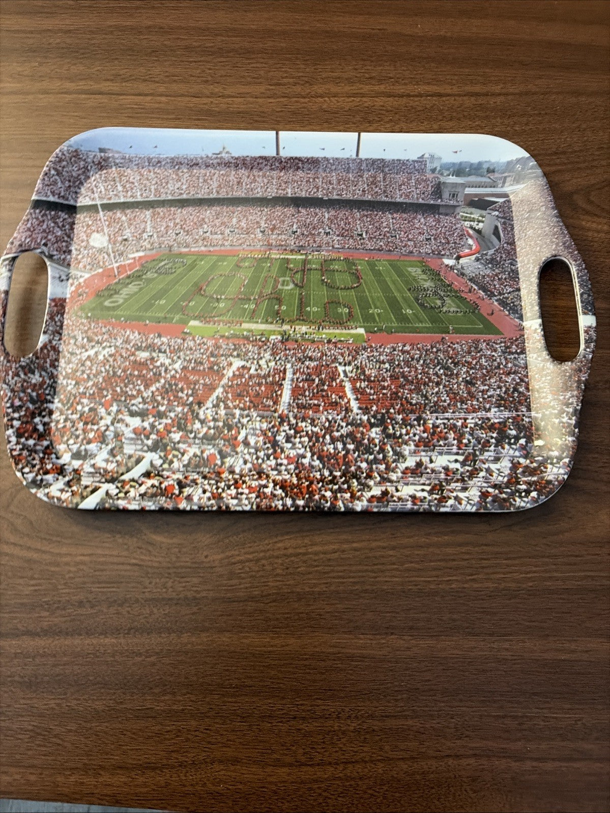 Ohio State University Buckeye Marching Band Script Ohio Serving Plate Plastic