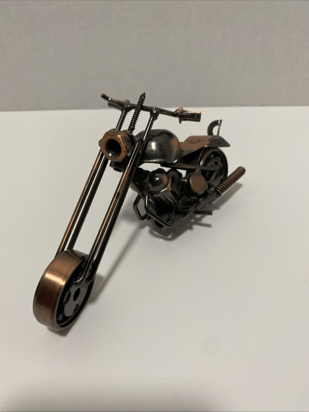 Retro Collectible Metal Motorcycle Model Handmade Motorbike Sculpture Home Decor