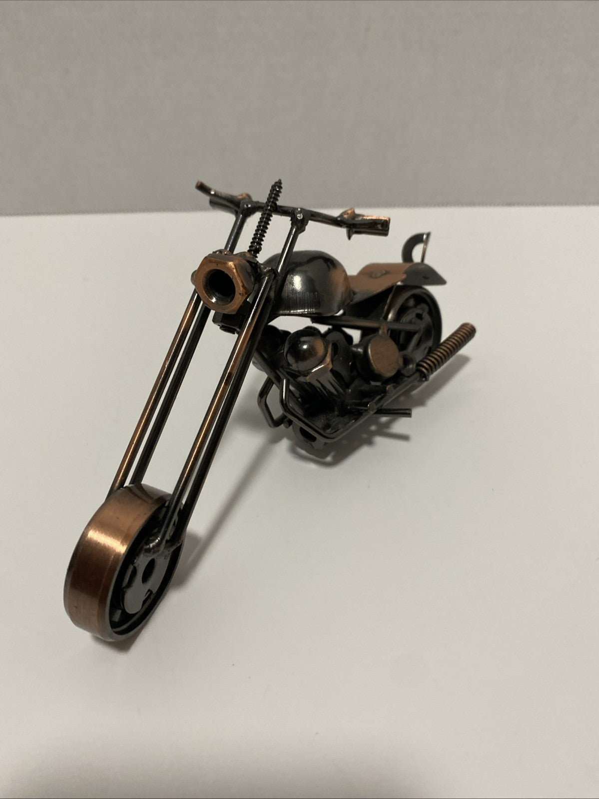 Retro Collectible Metal Motorcycle Model Handmade Motorbike Sculpture Home Decor