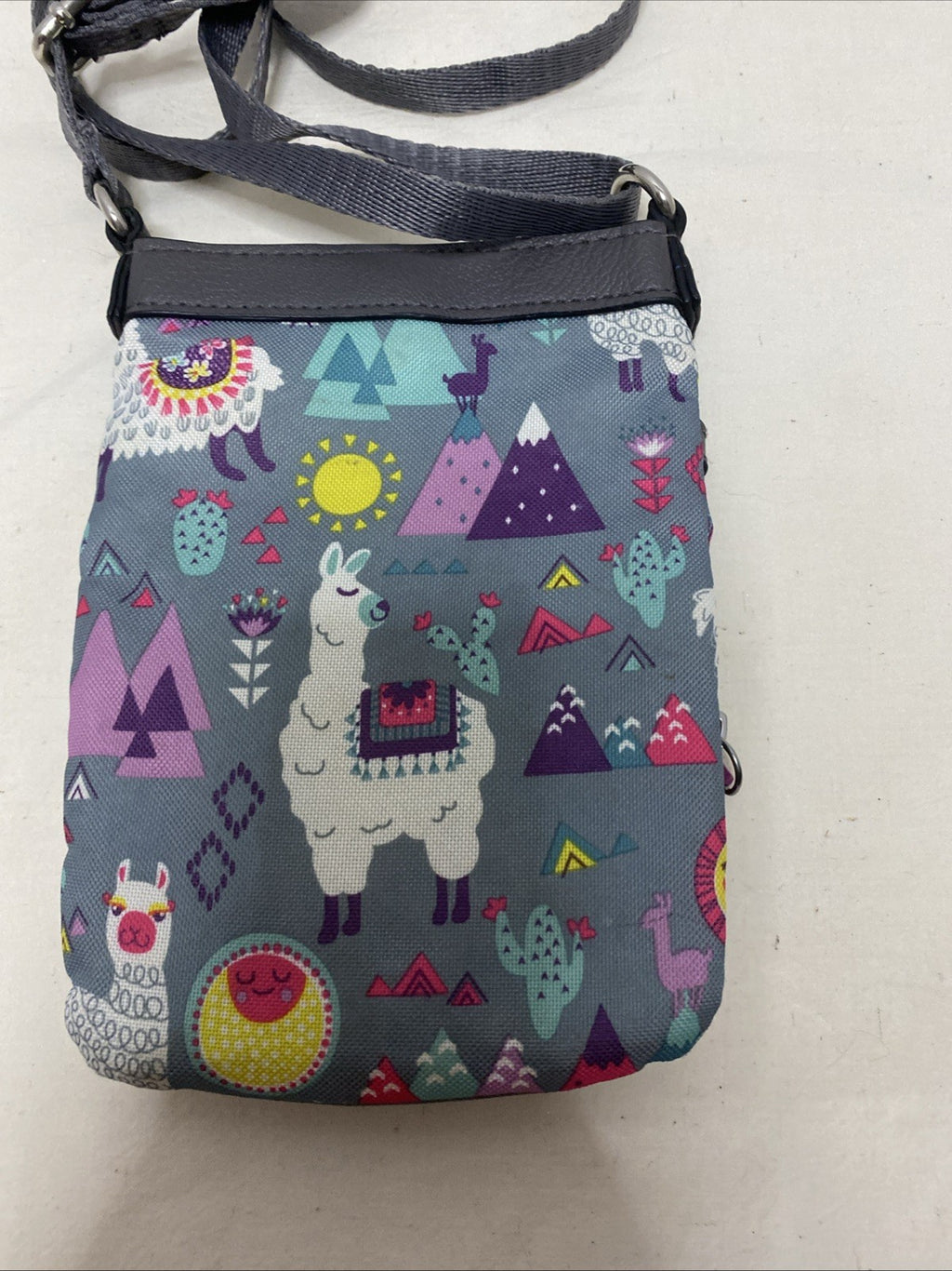 Lilly Bloom crossbody Llama mama￼ purse/  bag 7.5“ x 5.5“, Adjustable strap