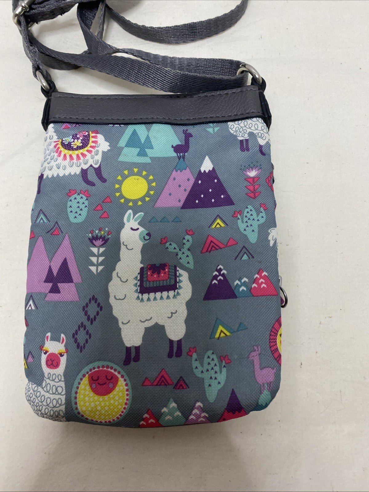 Lilly Bloom crossbody Llama mama￼ purse/  bag 7.5“ x 5.5“, Adjustable strap