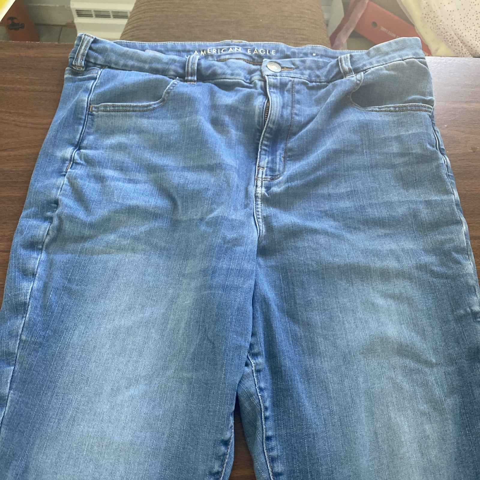 American Eagle Jeans Womens Size 20 Reg Blue Denim Next Level Stretch High Rise