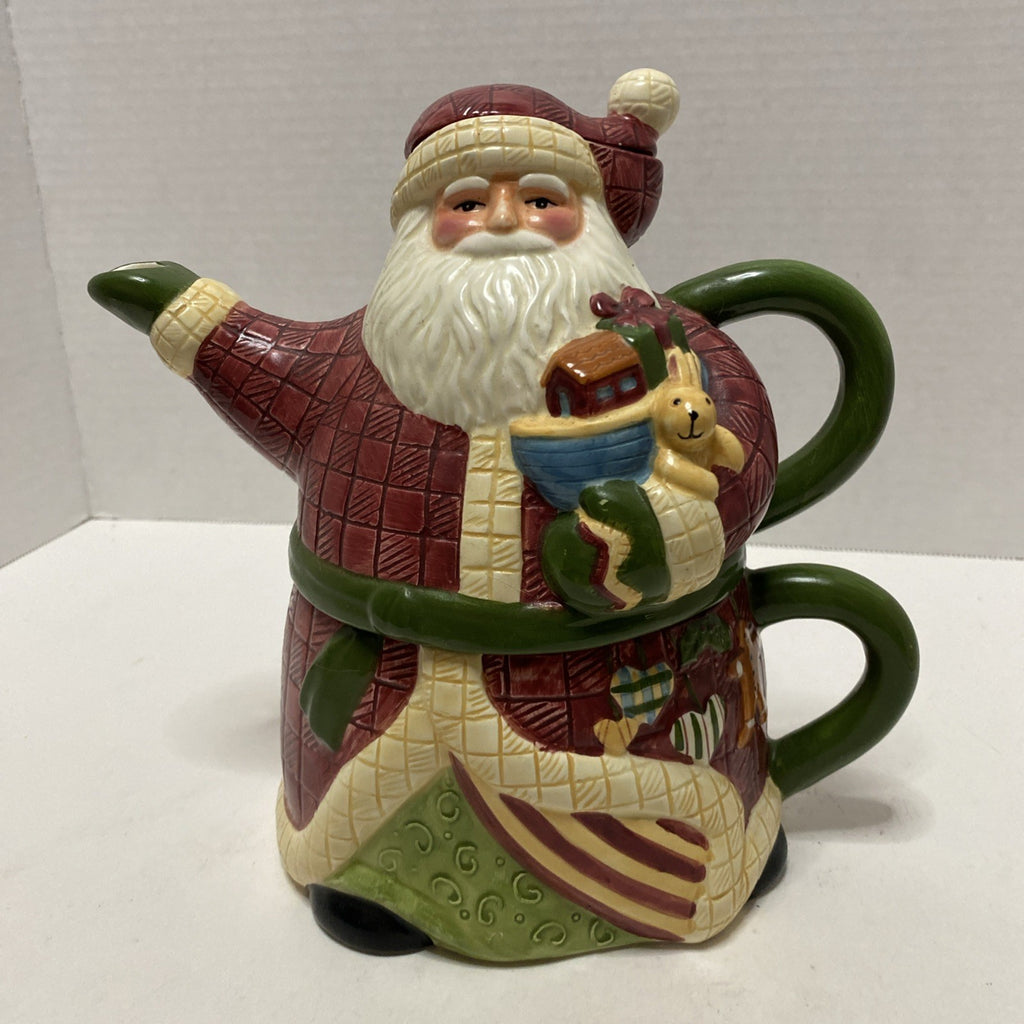 Susan Winget Certified International Company Stacking  Santa Teapot and Mug/ Cup