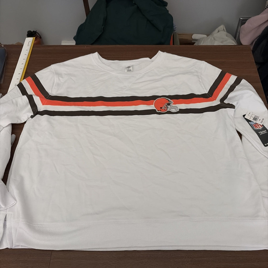 NFL Team Sleepwear 2XL Cleveland Browns Women’s Sleep Top White Long Sleeve