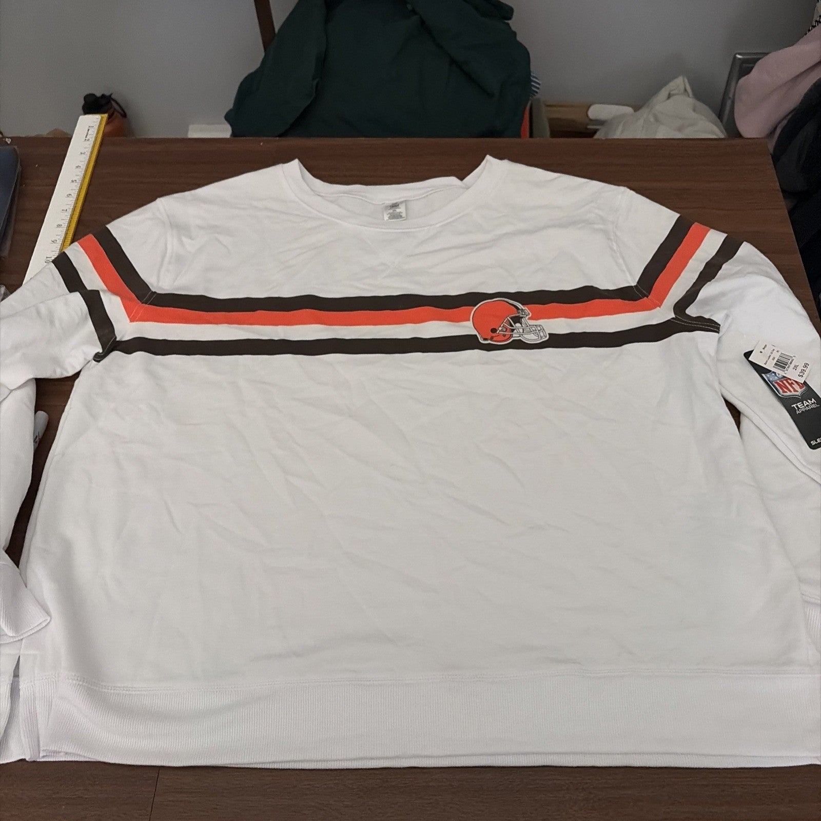 NFL Team Sleepwear 2XL Cleveland Browns Women’s Sleep Top White Long Sleeve