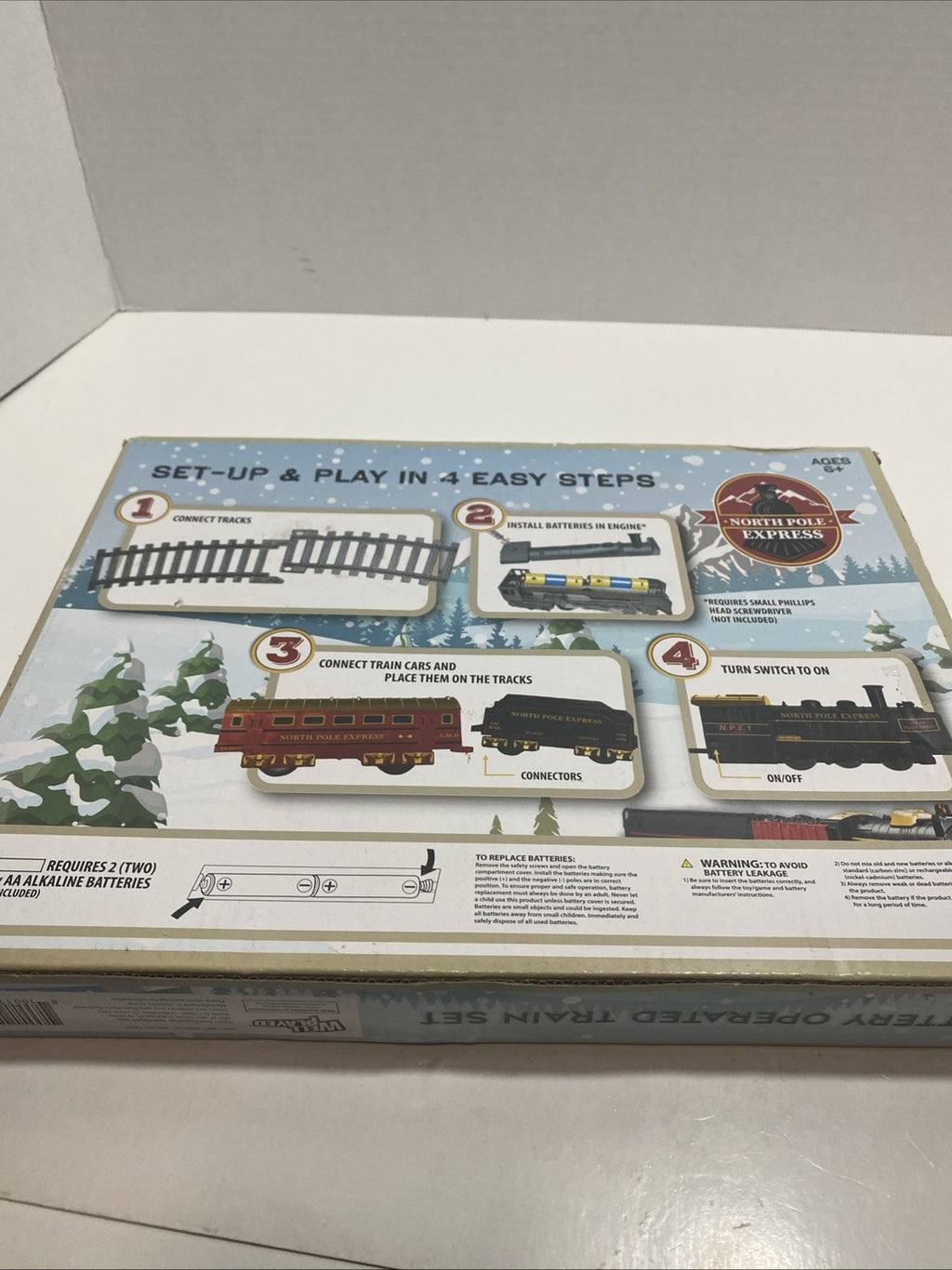North Pole Express Battery Operated Train 13 Pc Set New Christmas Holiday 