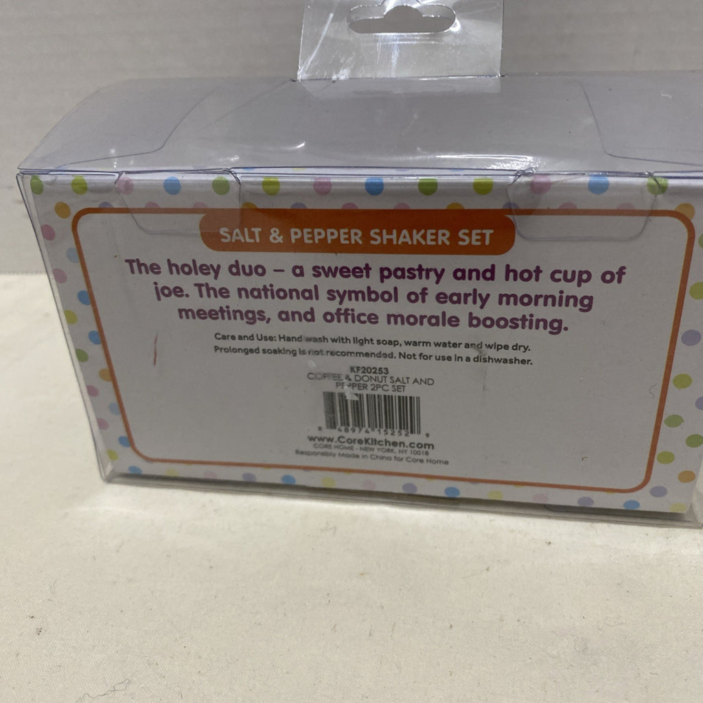 Coffee & Doughnut Salt & Pepper Shaker Set Ceramic Core Kitchen