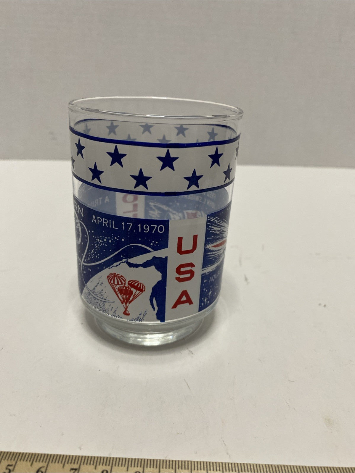 Apollo 13 Vintage Libbey Juice Glass.~ "Safe Return to the Moon"