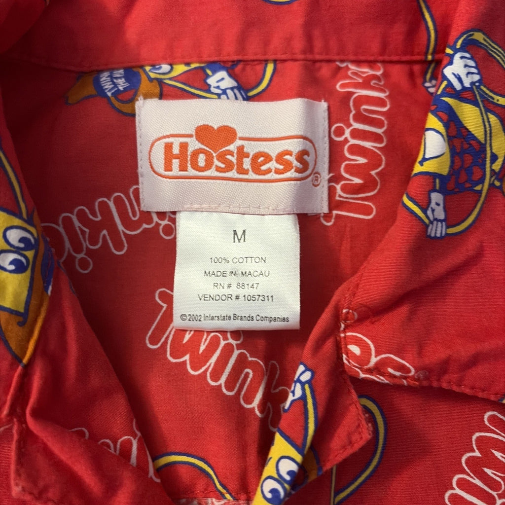 Hostess Men’s Medium Twinkie Hawaiian Shirt Short Sleeve Red
