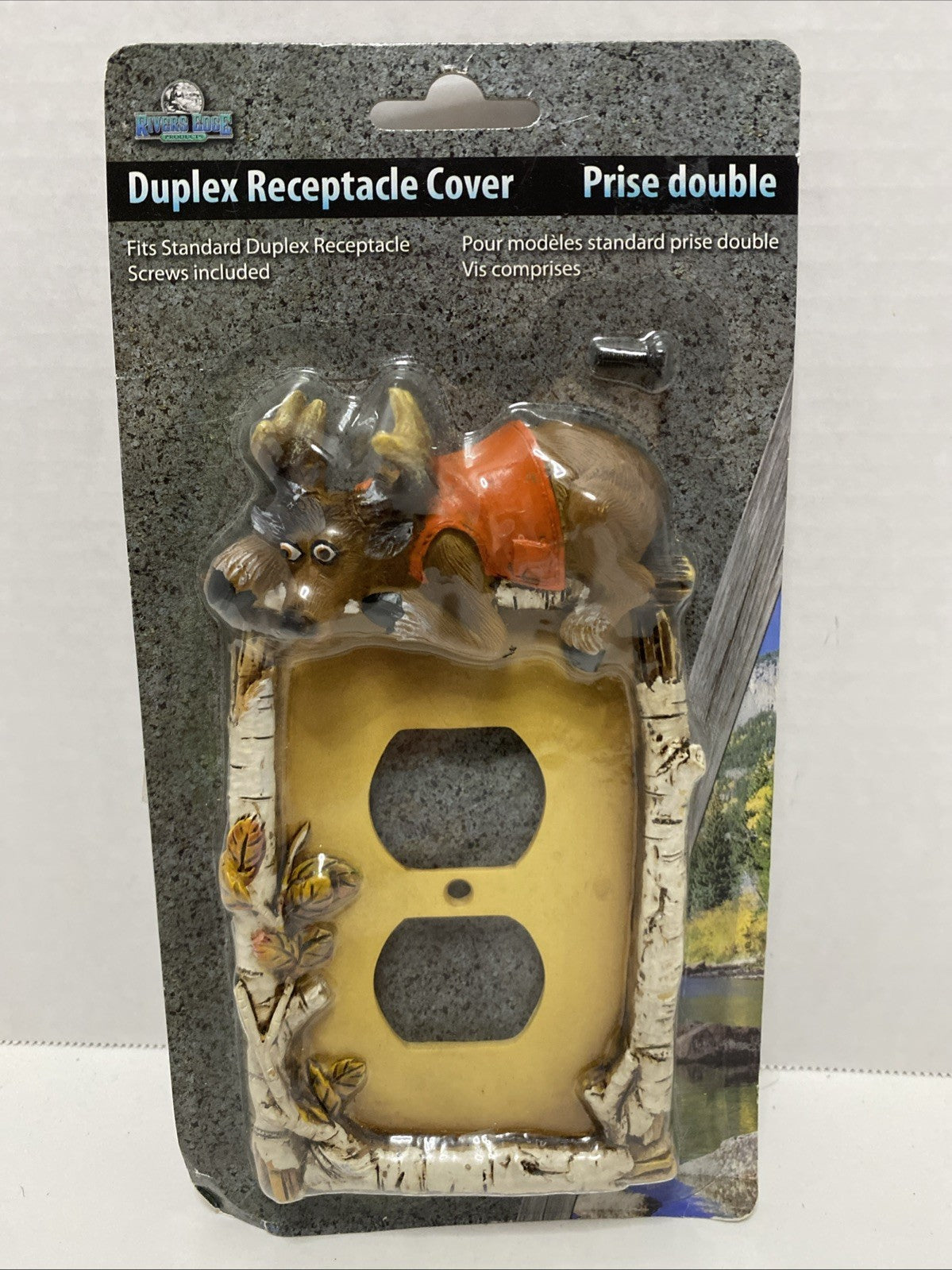 ✨Rivers Edge 2 Outlet MOOSE Duplex Cover Plate Standard, Cabin Lodge Hunting✨