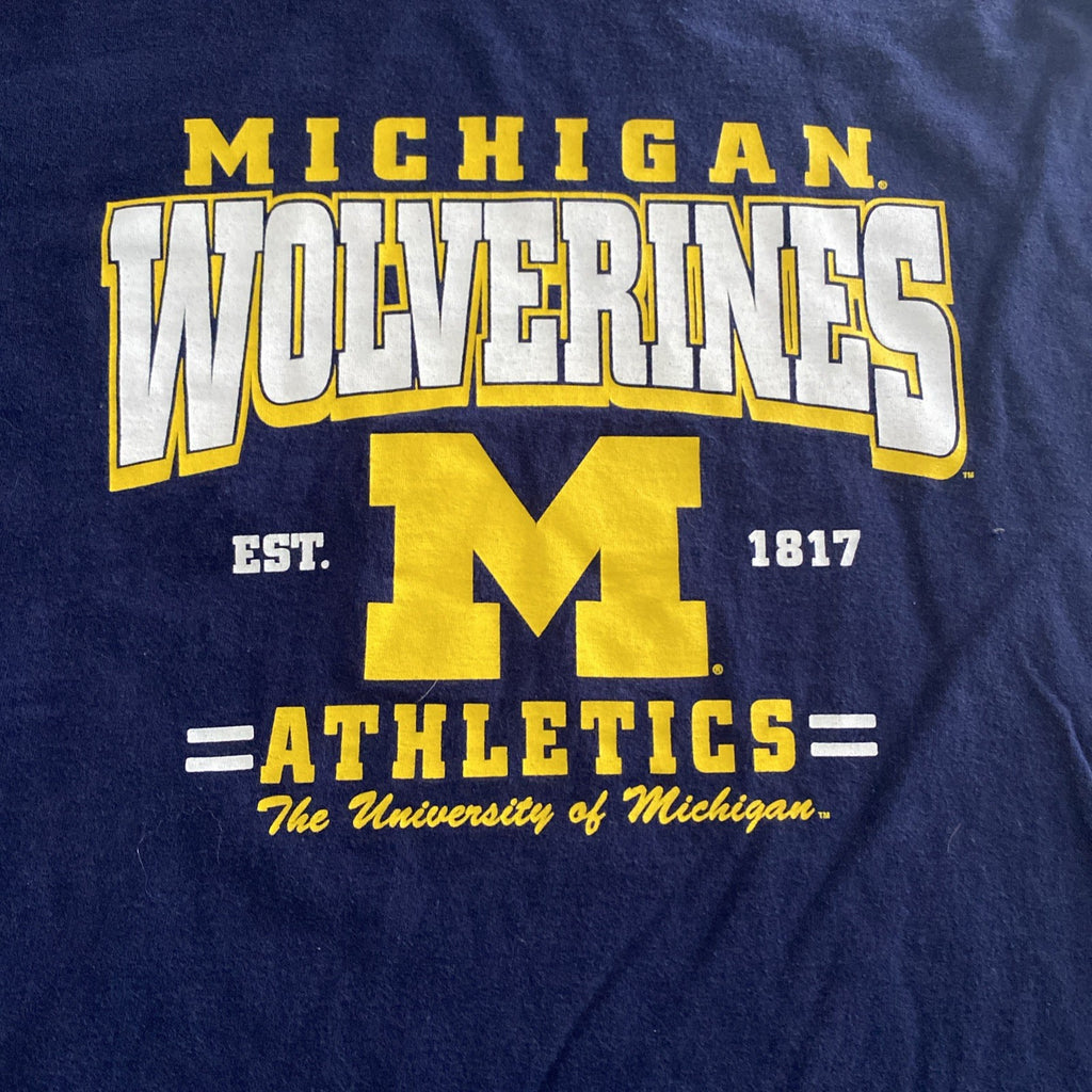 Men’s pro edge 2XL Michigan wolverine athletics long sleeve T-shirt blue