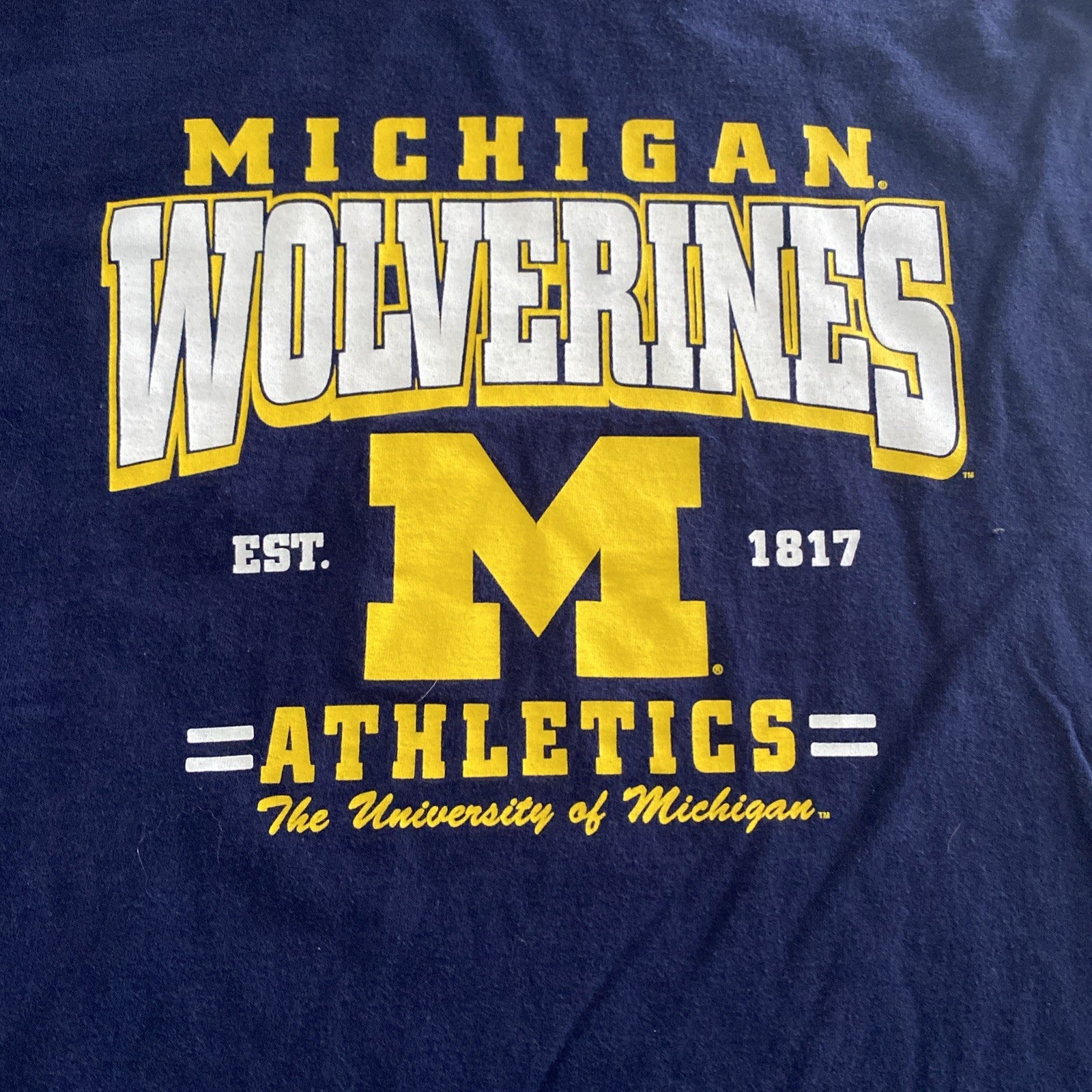 Men’s pro edge 2XL Michigan wolverine athletics long sleeve T-shirt blue