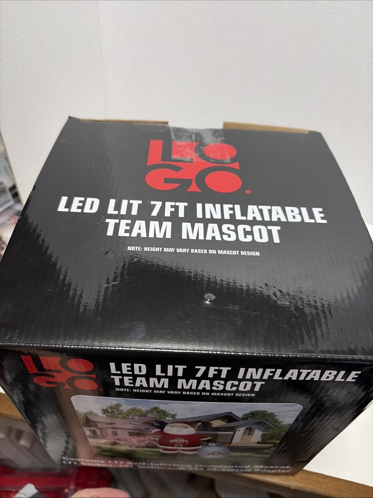 7' Air Blown LED Inflatable NCAA Ohio State University Buckeyes Santa Claus