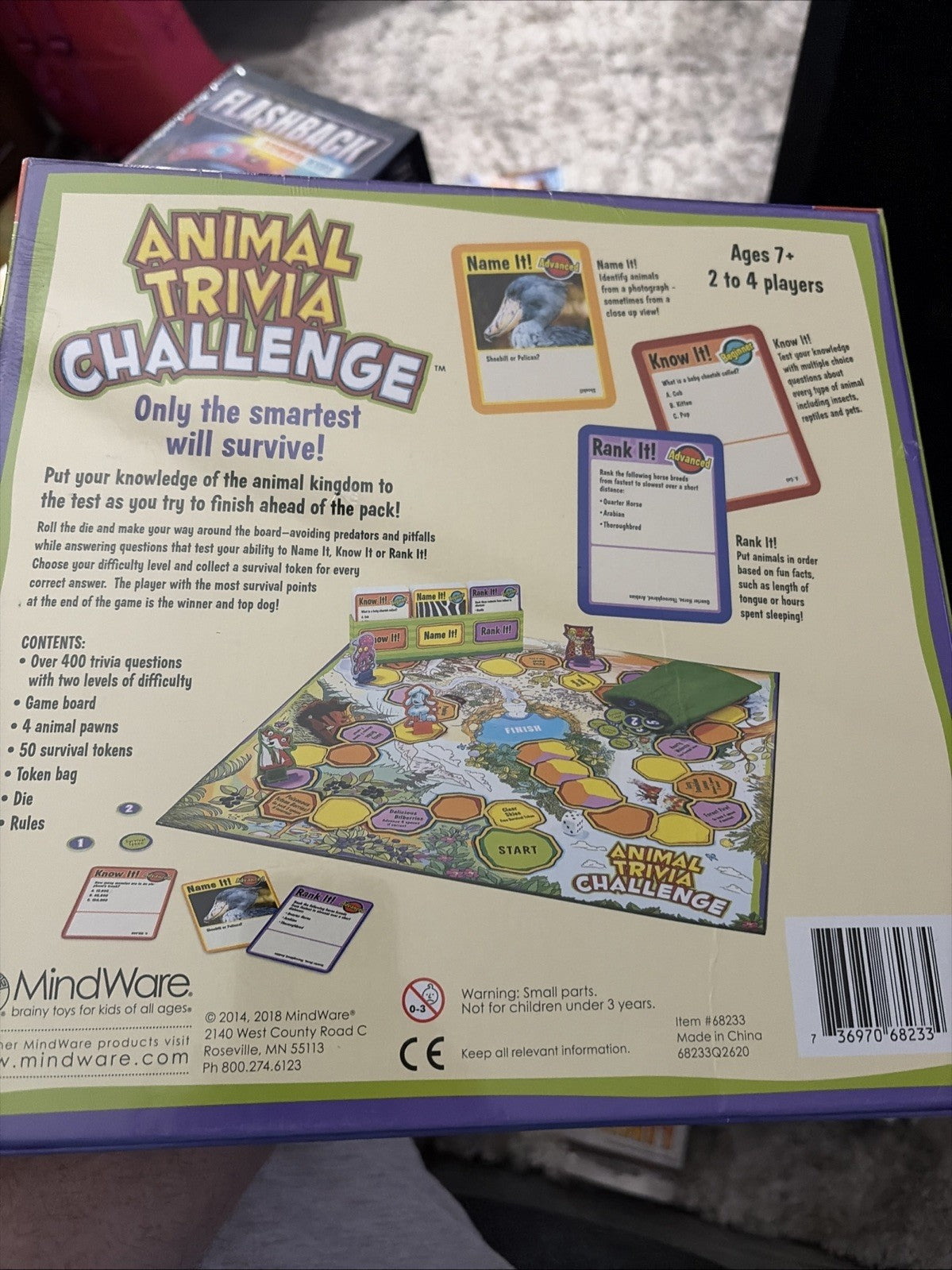 Animal Trivia Challenge Boardgame Game by MindWare 682334 Sealed NEW