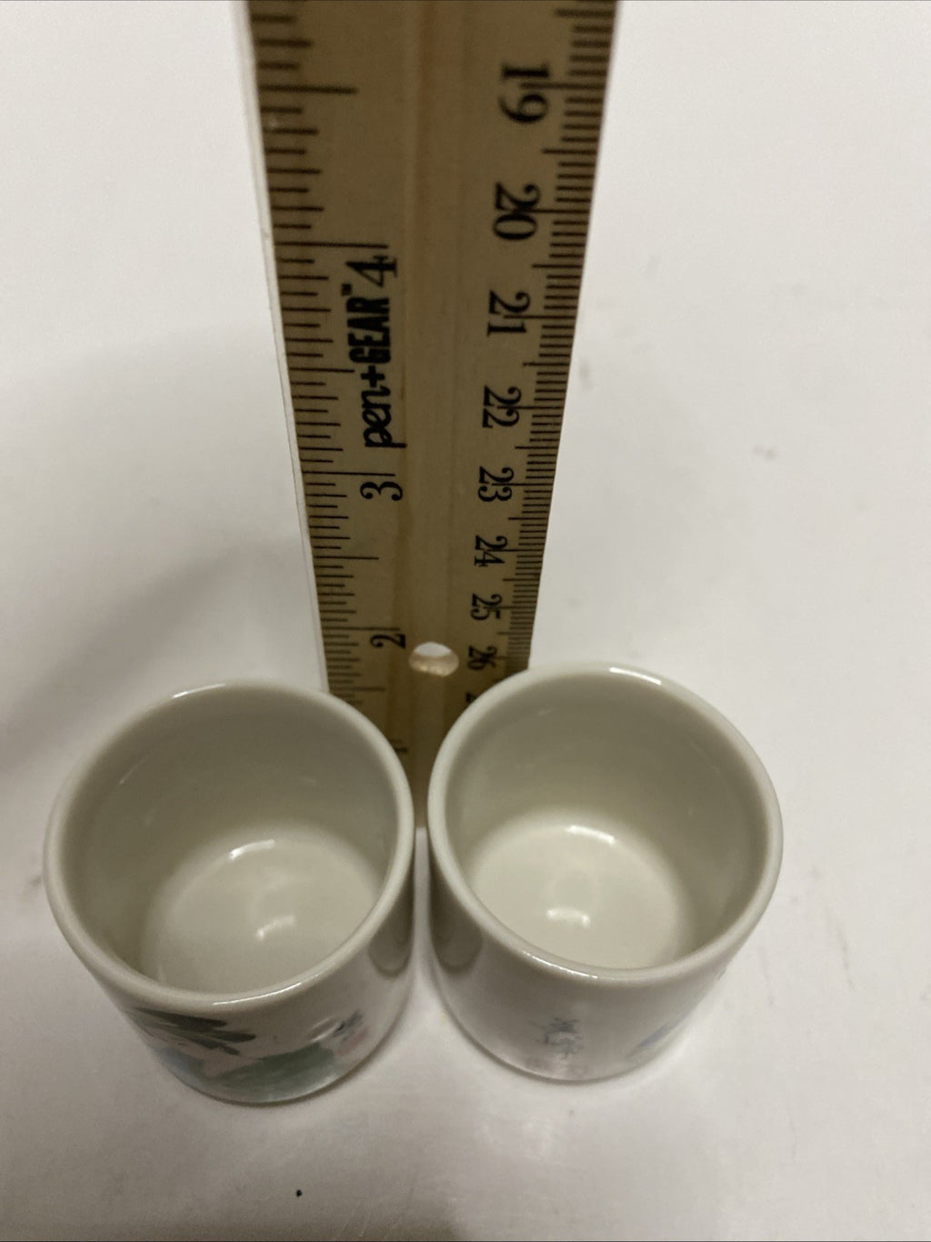 Vintage 2pc  Miho Ochiko Guinomi Japan Porcelain Sake Tea Cups