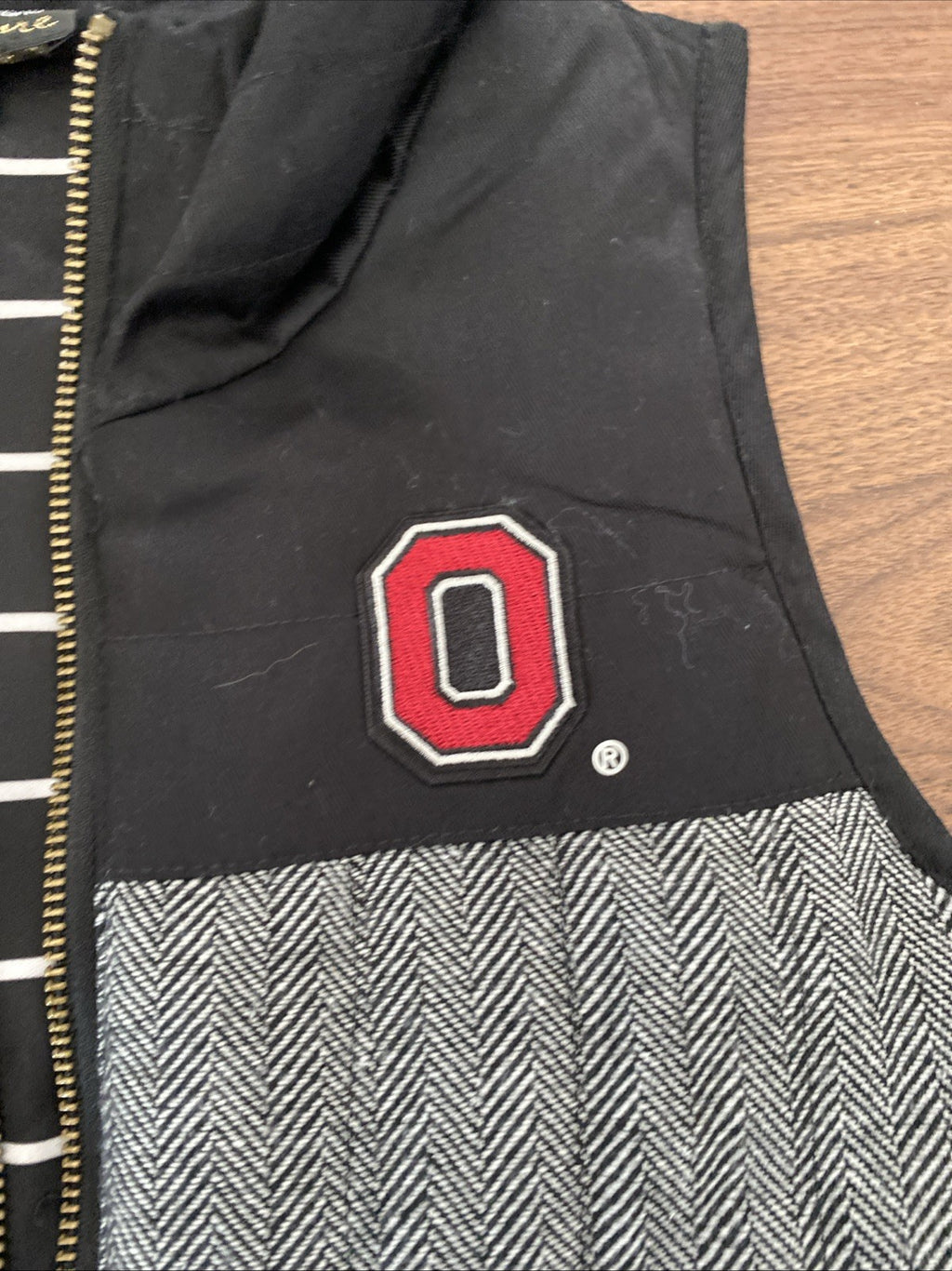 The Ohio State Buckeyes Herringbone Vest Womens XS Gameday Football NCAA