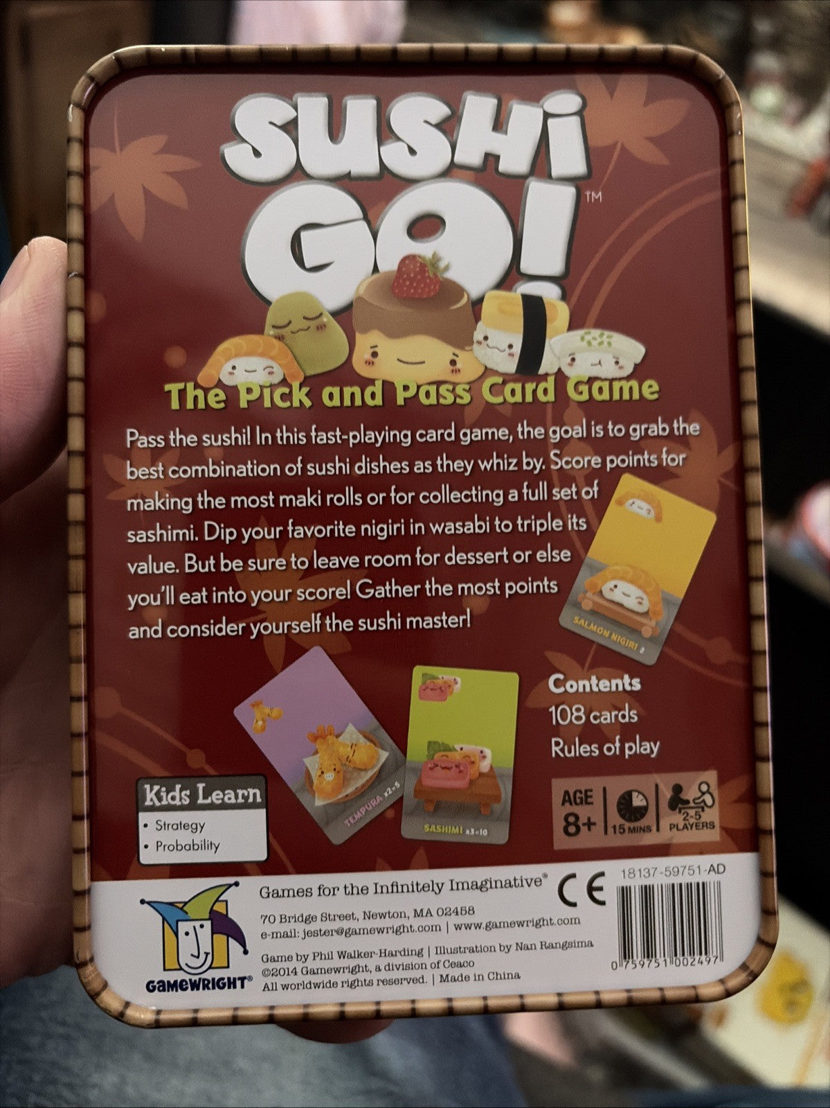 SUSHI GO! The Pick and Pass Card Game 2014 Gamewright cards sealed Strategy NIB
