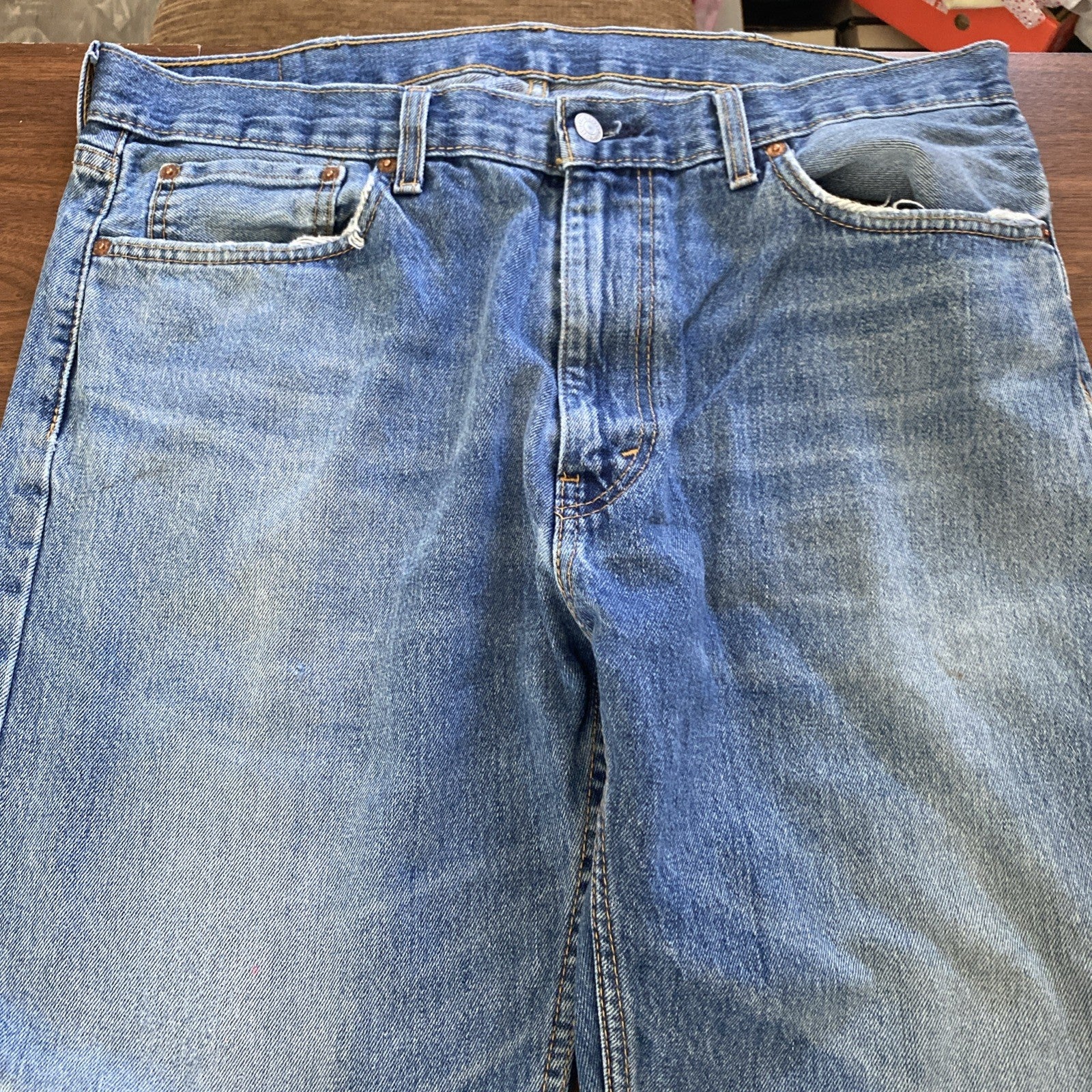 Levi’s 505 Vintage Mens Straight Leg Blue Jeans • Size 38 x 32 Free Shipping