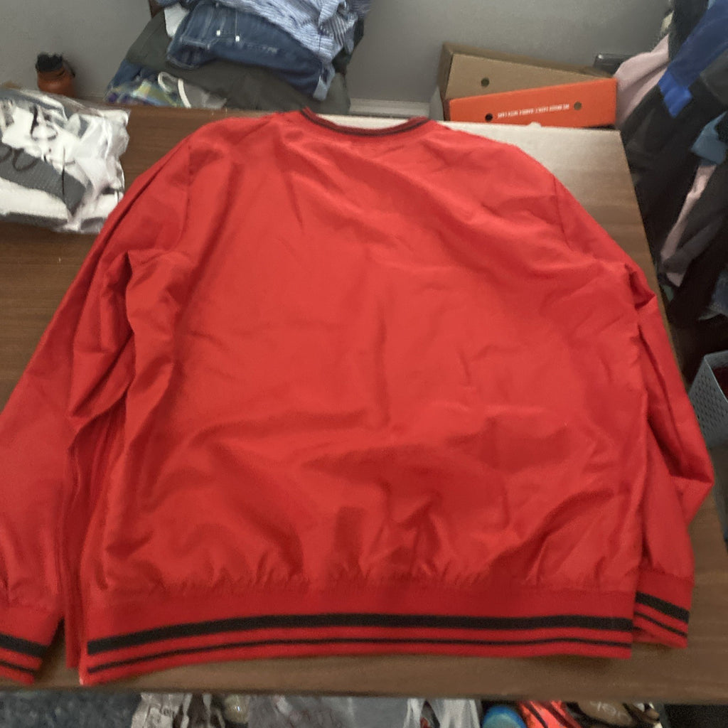 Ohio State Varsity Men XL Red Polyester Pullover Sweatshirt V Neck Windbreaker