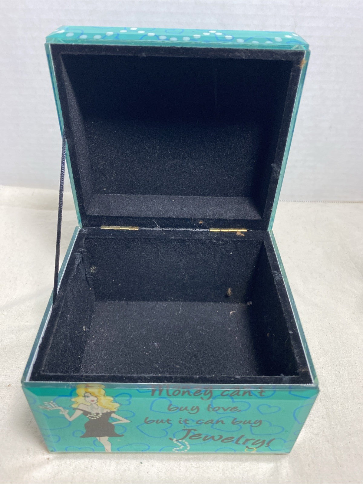 De-Lite ~ "Money Can't Buy Love, But It Can Buy Jewelry" ~ WOOD JEWELRY BOX