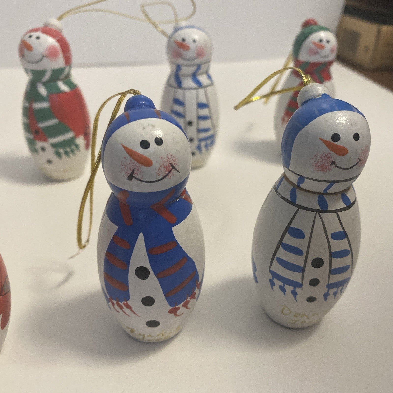 Lot of 12 Wooden Christmas Ornaments And 1 Nut Cracker