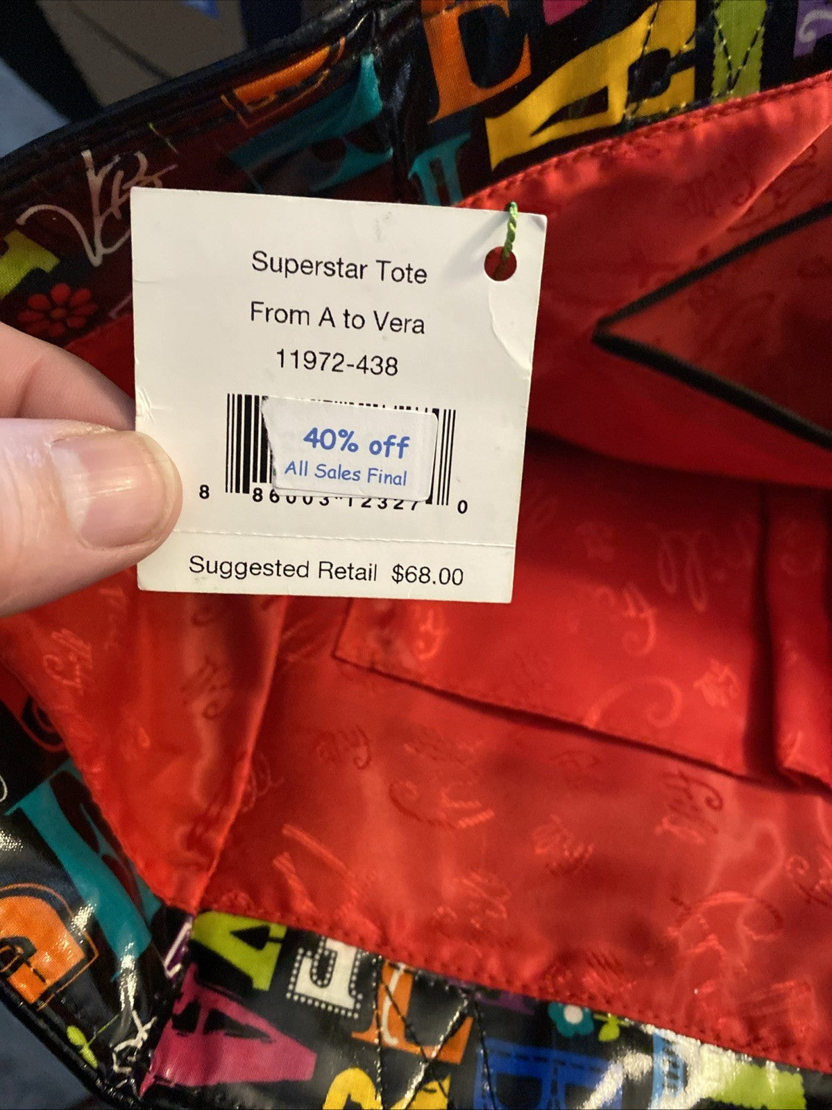 VERA BRADLEY A TO VERA SUPERSTAR TOTE -  NWT