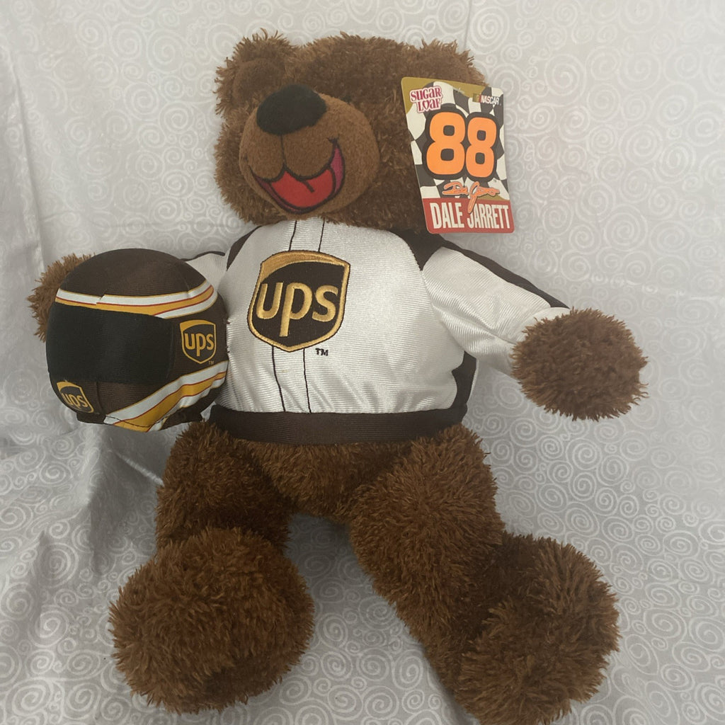 Vintage UPS Teddy Bear Nascar "Dale Jarrett" 88 by Sugar Loaf with Tags