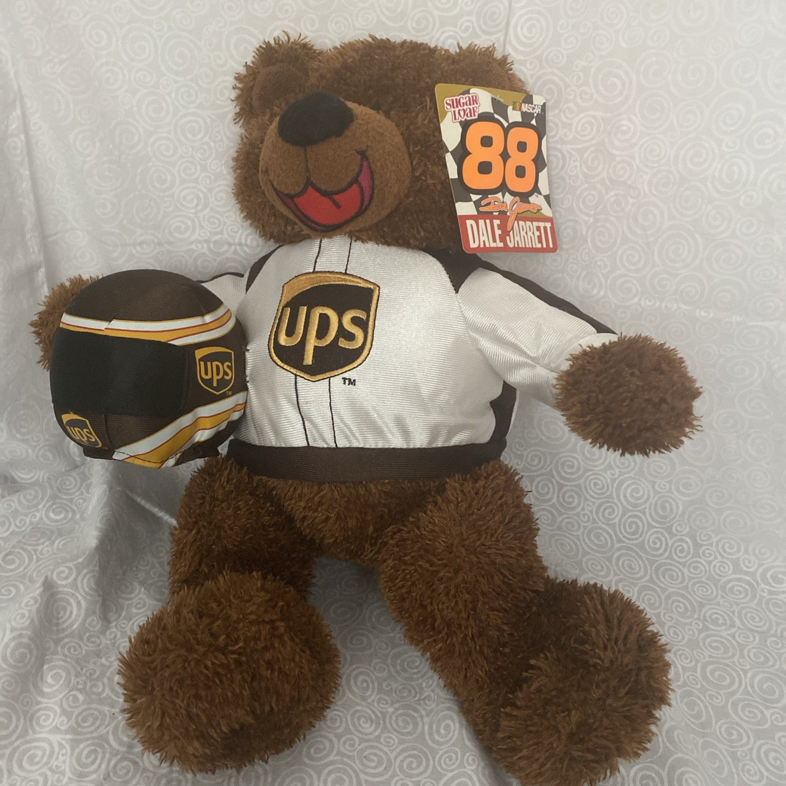 Vintage UPS Teddy Bear Nascar "Dale Jarrett" 88 by Sugar Loaf with Tags