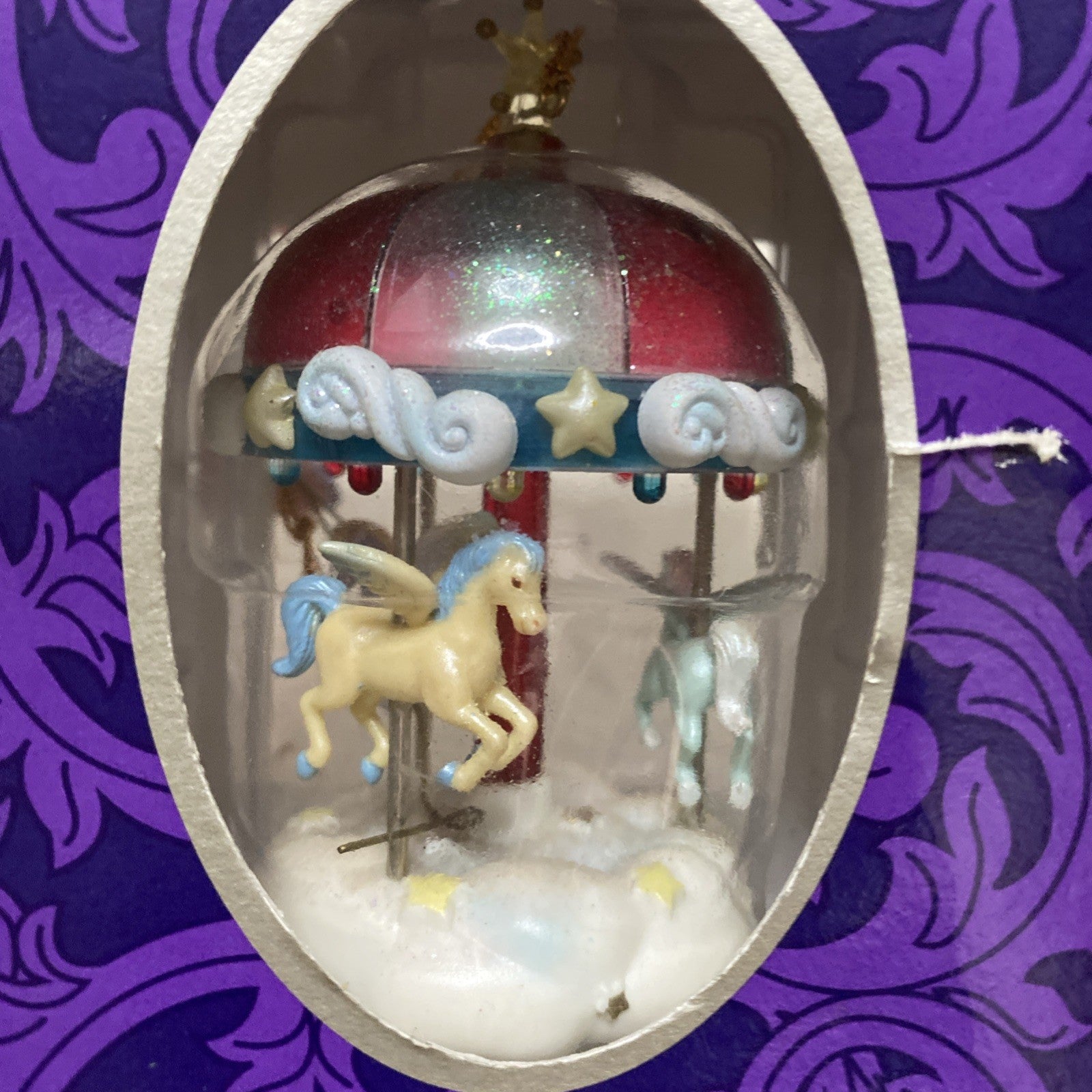 Vintage 1996 Matrix Industries Limited Round Carousel Horses Christmas